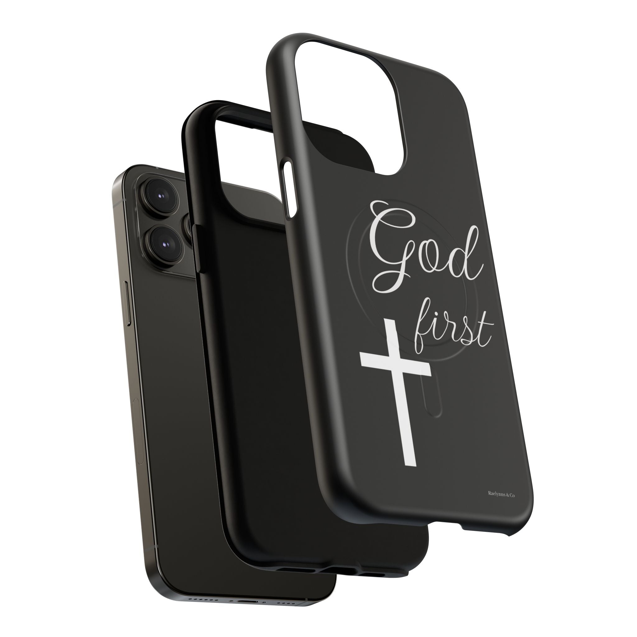 God First Phone Case — Black Tough Magnetic Christian iPhone Cover - RaeLynns Boutique