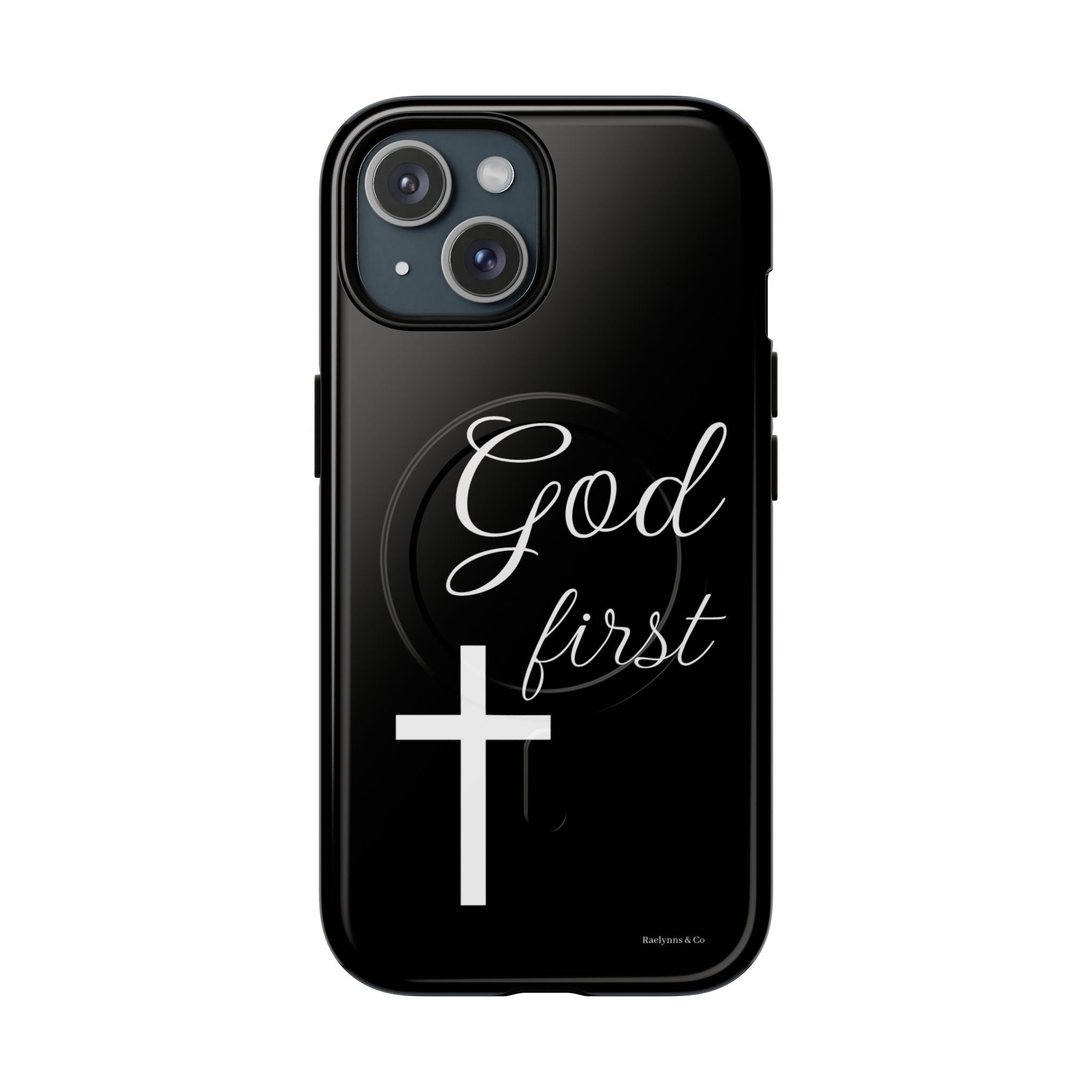 God First Phone Case — Black Tough Magnetic Christian iPhone Cover - RaeLynns Boutique