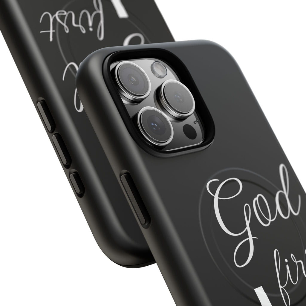 God First Phone Case — Black Tough Magnetic Christian iPhone Cover - RaeLynns Boutique