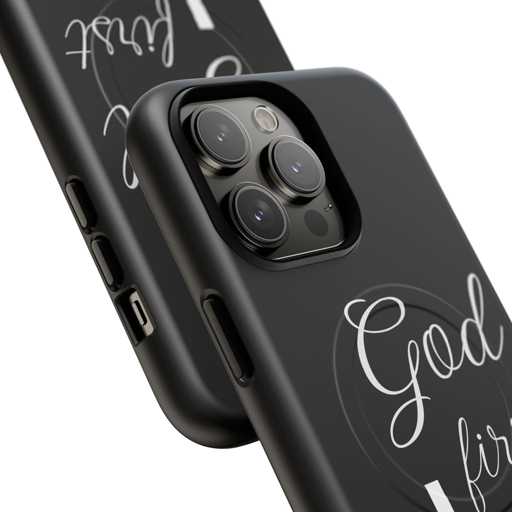 God First Phone Case — Black Tough Magnetic Christian iPhone Cover - RaeLynns Boutique
