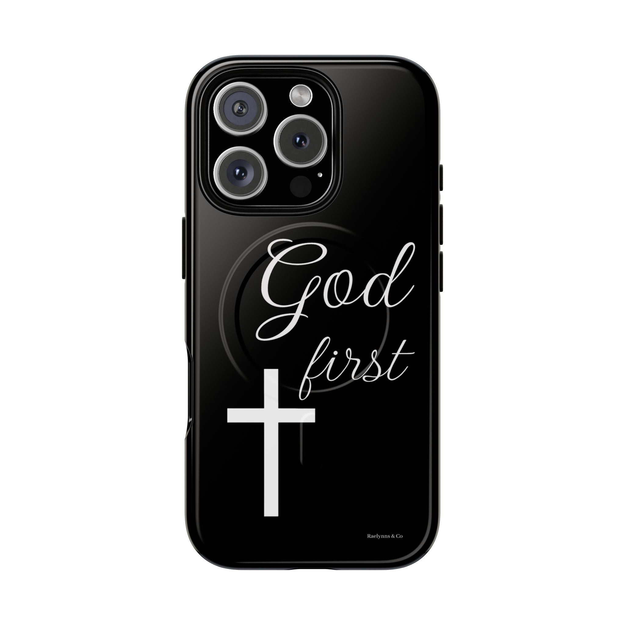 God First Phone Case — Black Tough Magnetic Christian iPhone Cover - RaeLynns Boutique