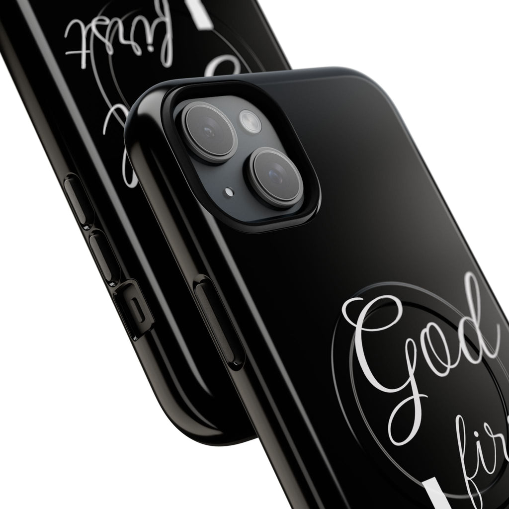 God First Phone Case — Black Tough Magnetic Christian iPhone Cover - RaeLynns Boutique