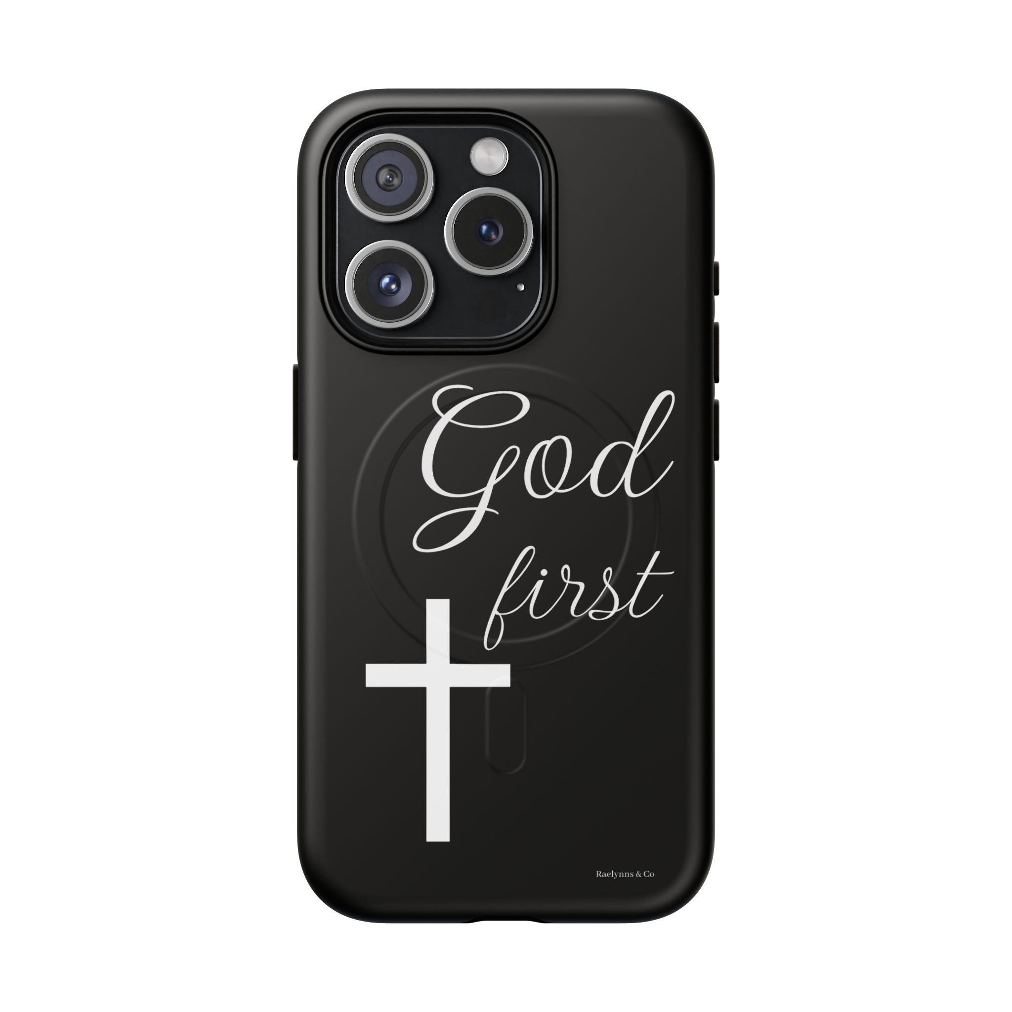 God First Phone Case — Black Tough Magnetic Christian iPhone Cover - RaeLynns Boutique
