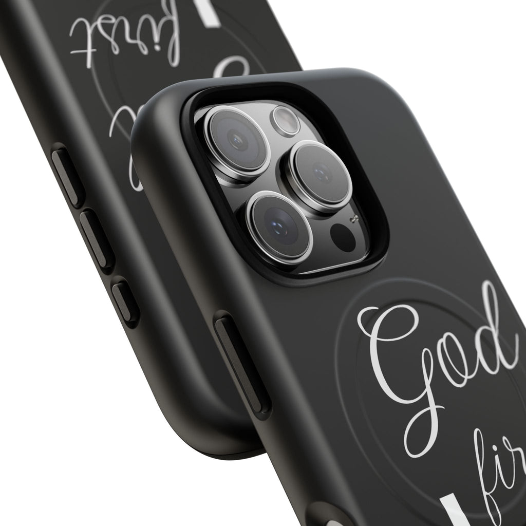 God First Phone Case — Black Tough Magnetic Christian iPhone Cover - RaeLynns Boutique