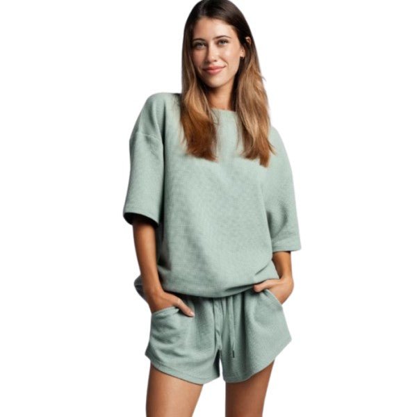 GREEN SAGE Aqualux Lounge Set – Top & Shorts - Raelynns&Co
