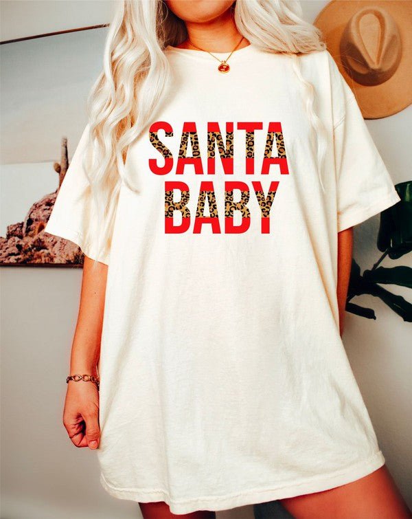 Leopard Santa Baby Graphic Tee - RaeLynns Boutique