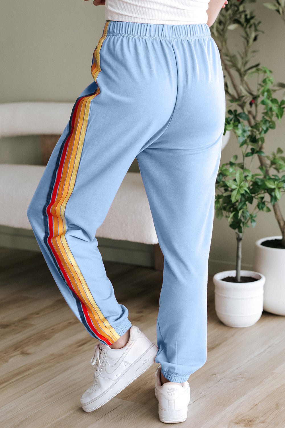 Light Blue Counting Rainbows High Waist Sweatpants - Raelynns&Co