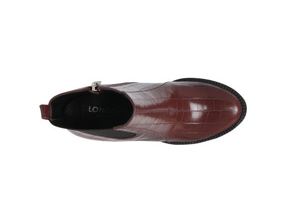 LONDON RAG BEATRIZ CROC PRINT BLOCK HEEL BOOTS - RaeLynns Boutique