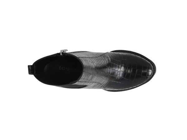 LONDON RAG BEATRIZ CROC PRINT BLOCK HEEL BOOTS - RaeLynns Boutique