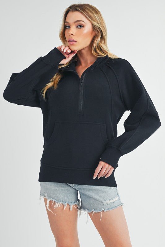 Long Dove Funnel Neck Half Long Zip - RaeLynns Boutique
