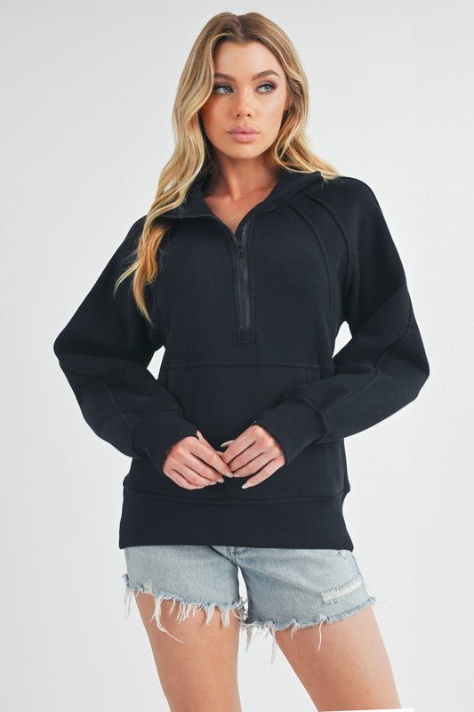 Long Dove Funnel Neck Half Long Zip - RaeLynns Boutique