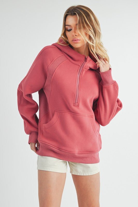 Long Drea Half - Zip Hoodie - RaeLynns Boutique