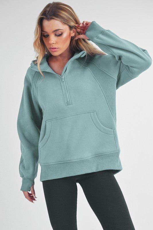 Long Drea Half - Zip Hoodie - RaeLynns Boutique