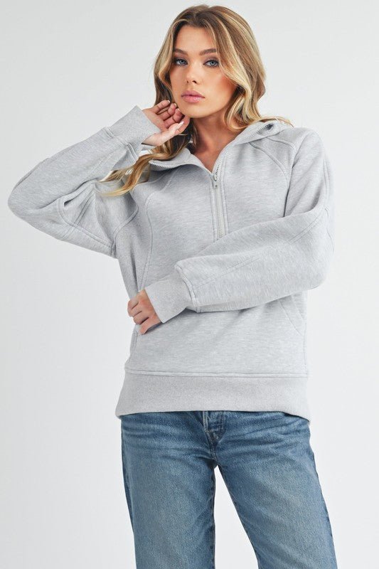 Long Drea Half - Zip Hoodie - RaeLynns Boutique