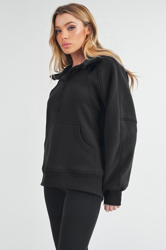 Long Drea Half - Zip Hoodie - RaeLynns Boutique