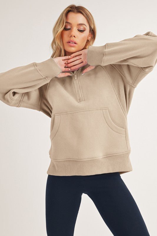 Long Drea Half - Zip Hoodie - RaeLynns Boutique
