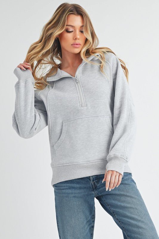 Long Drea Half - Zip Hoodie - RaeLynns Boutique