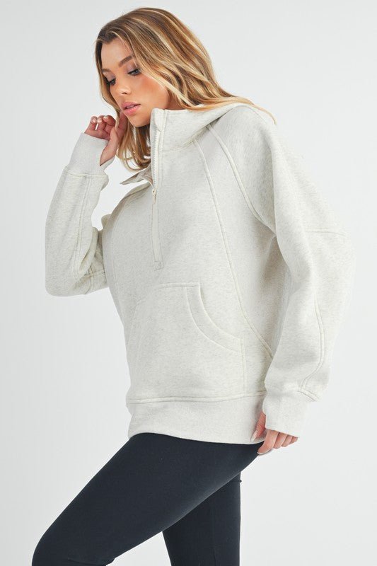 Long Drea Half - Zip Hoodie - RaeLynns Boutique
