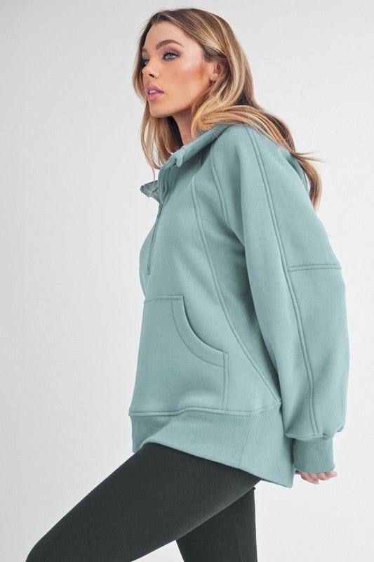 Long Drea Half - Zip Hoodie - RaeLynns Boutique