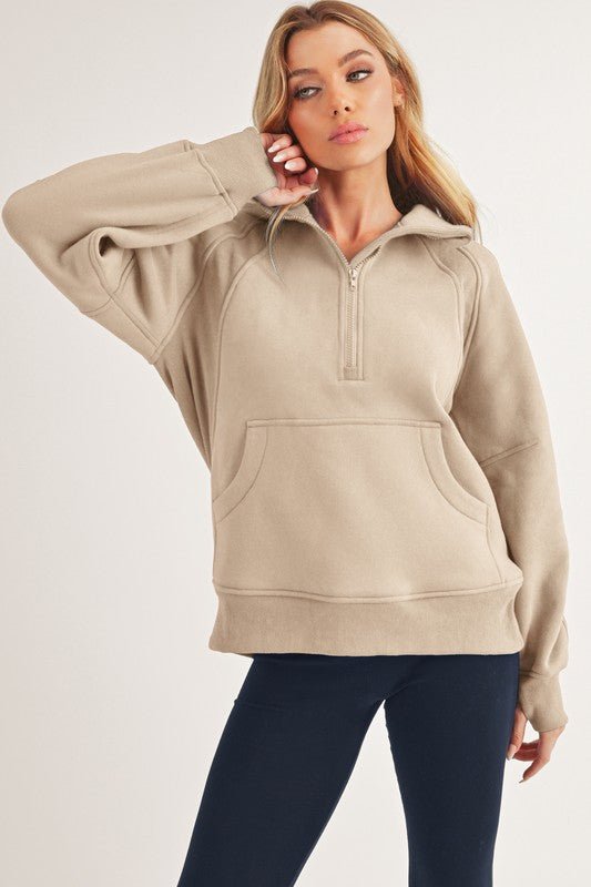 Long Drea Half - Zip Hoodie - RaeLynns Boutique