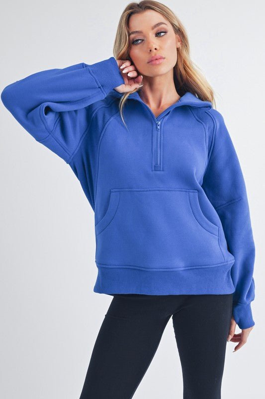 Long Drea Half - Zip Hoodie - RaeLynns Boutique