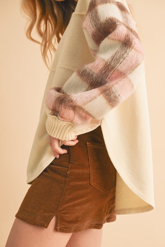 Malva Plaid Pullover Sweater - RaeLynns Boutique