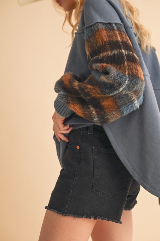 Malva Plaid Pullover Sweater - RaeLynns Boutique