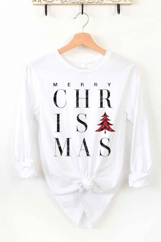 MERRY CHRISTMAS LONG SLEEVE TEE - RaeLynns Boutique