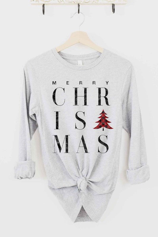 MERRY CHRISTMAS LONG SLEEVE TEE - RaeLynns Boutique