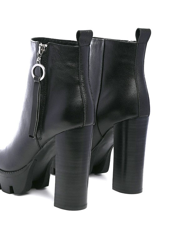 MISTRESS HIGH BLOCK HEELED CHUNKY LEATHER BOOT - RaeLynns Boutique