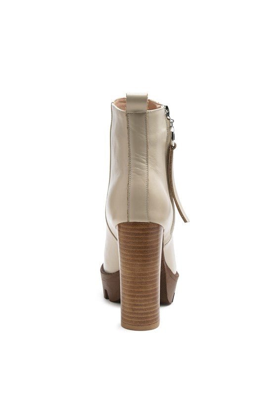 MISTRESS HIGH BLOCK HEELED CHUNKY LEATHER BOOT - RaeLynns Boutique