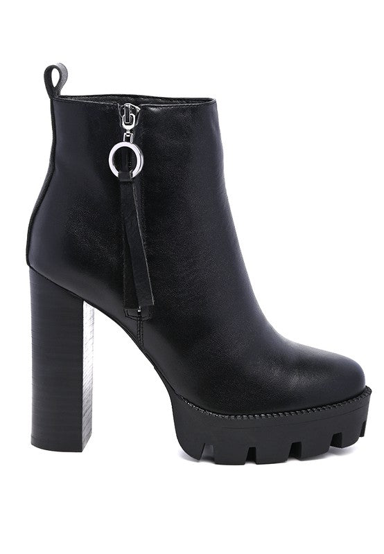MISTRESS HIGH BLOCK HEELED CHUNKY LEATHER BOOT - RaeLynns Boutique