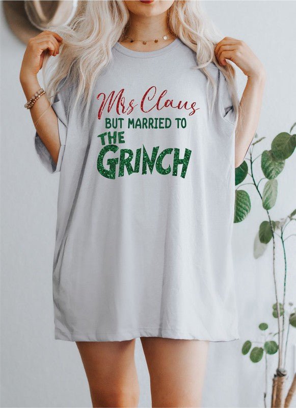 Mrs Claus but Married to the Grinch SS Tee - RaeLynns Boutique