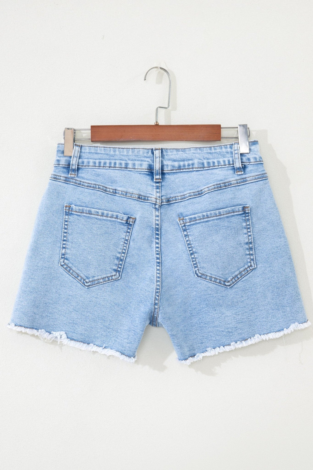 Myosotis High Waist Frayed Denim Shorts - Raelynns&Co