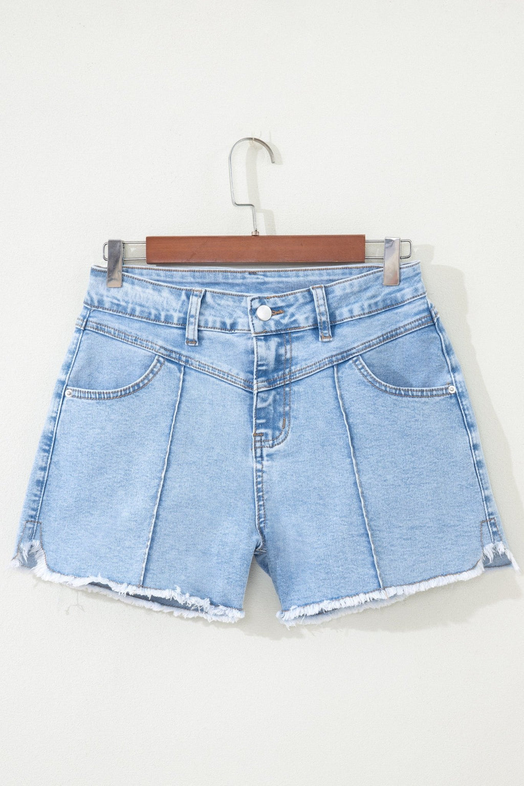 Myosotis High Waist Frayed Denim Shorts - Raelynns&Co