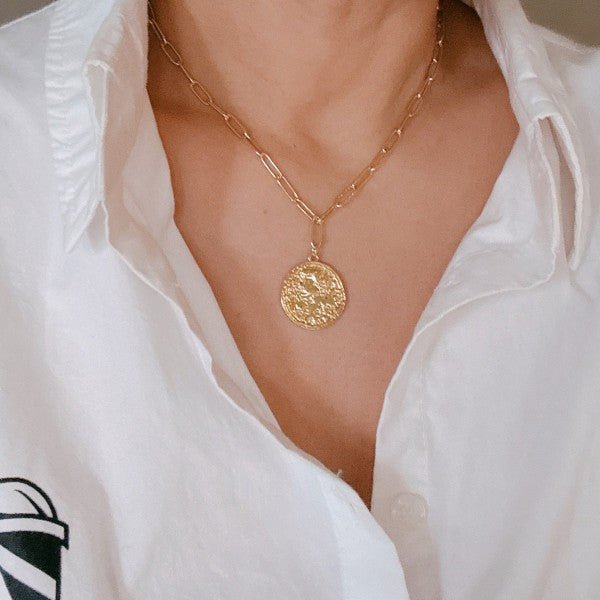 Old World Coin Link Chain Necklace - RaeLynns Boutique