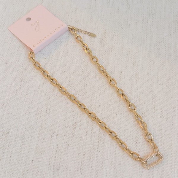 Pave Lock Chain Necklace - RaeLynns Boutique