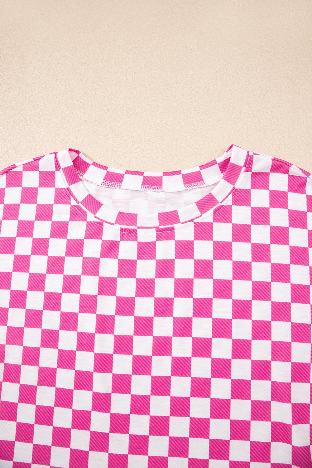 Pink Checkerboard T Shirt and High Waist Skorts 2 Piece Outfit - Raelynns&Co