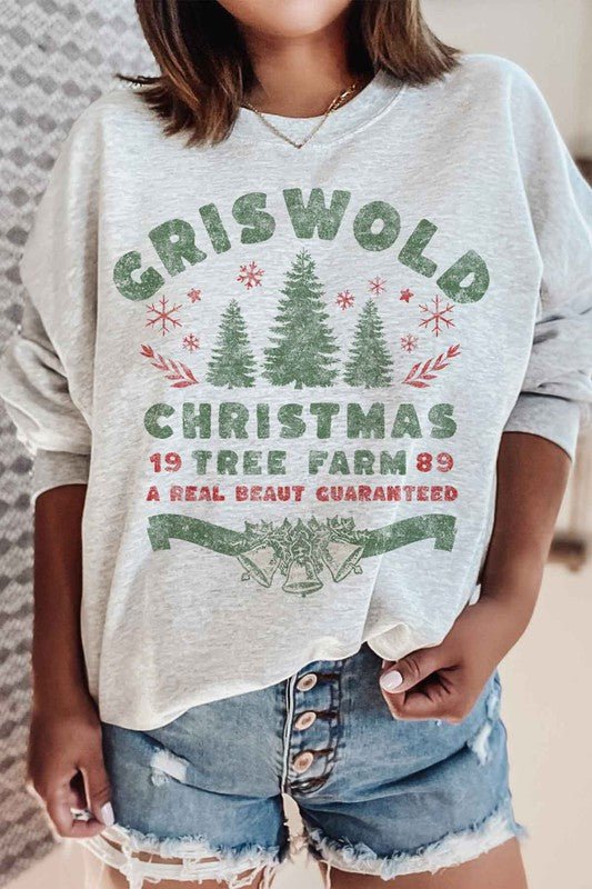Plus - size Christmas Tree Farm Graphic Plus Sweatshirt - RaeLynns Boutique