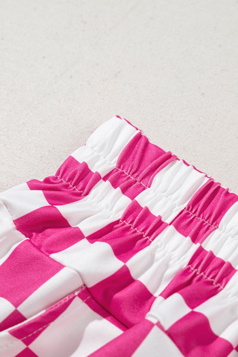 Rose Checkered Print High Waist Casual Shorts - Raelynns&Co