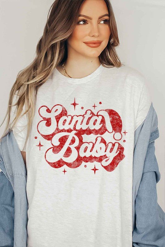 SANTA BABY CHRISTMAS GRAPHIC T - SHIRT - RaeLynns Boutique