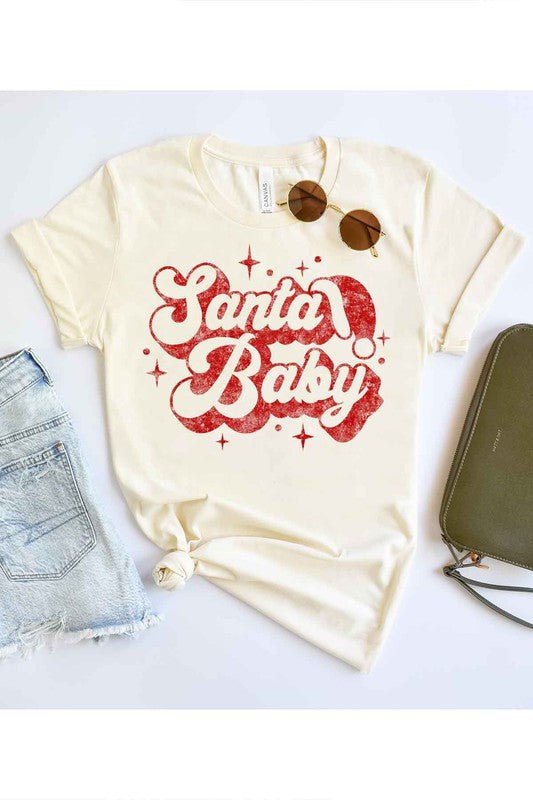 SANTA BABY CHRISTMAS GRAPHIC T - SHIRT - RaeLynns Boutique
