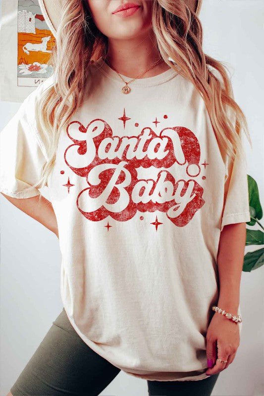 SANTA BABY CHRISTMAS GRAPHIC T - SHIRT - RaeLynns Boutique