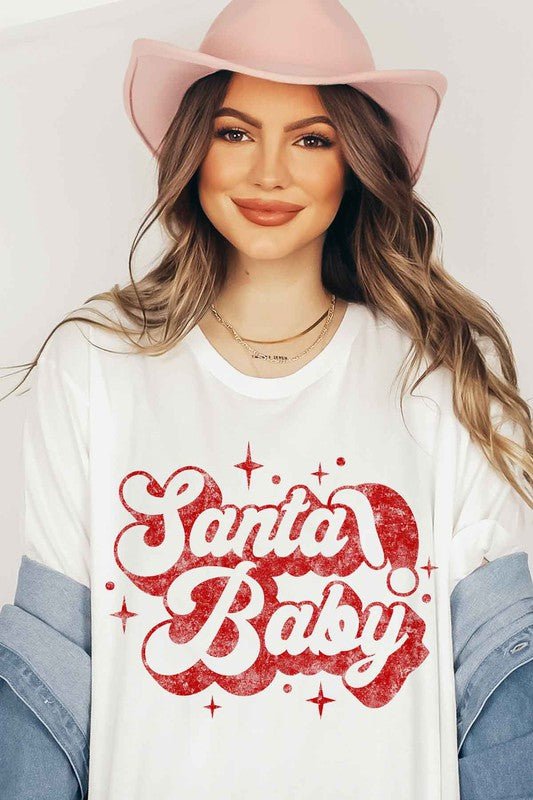 SANTA BABY CHRISTMAS GRAPHIC T - SHIRT - RaeLynns Boutique