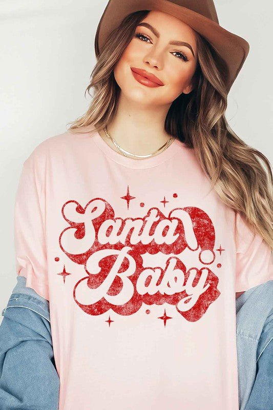 SANTA BABY CHRISTMAS GRAPHIC T - SHIRT - RaeLynns Boutique