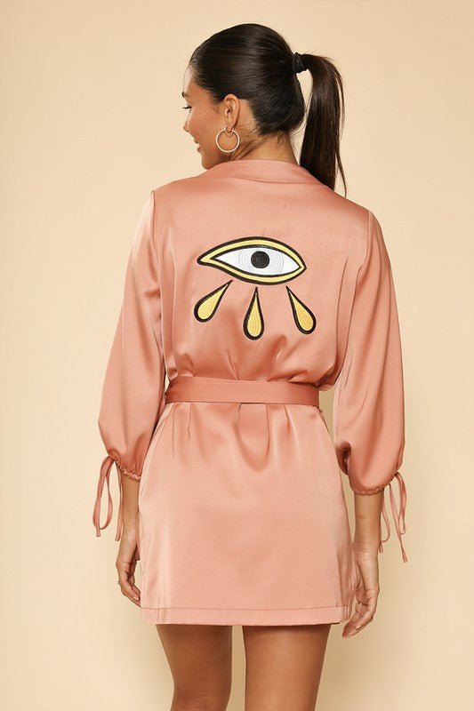 Satin Wrap Robe - Raelynns&Co