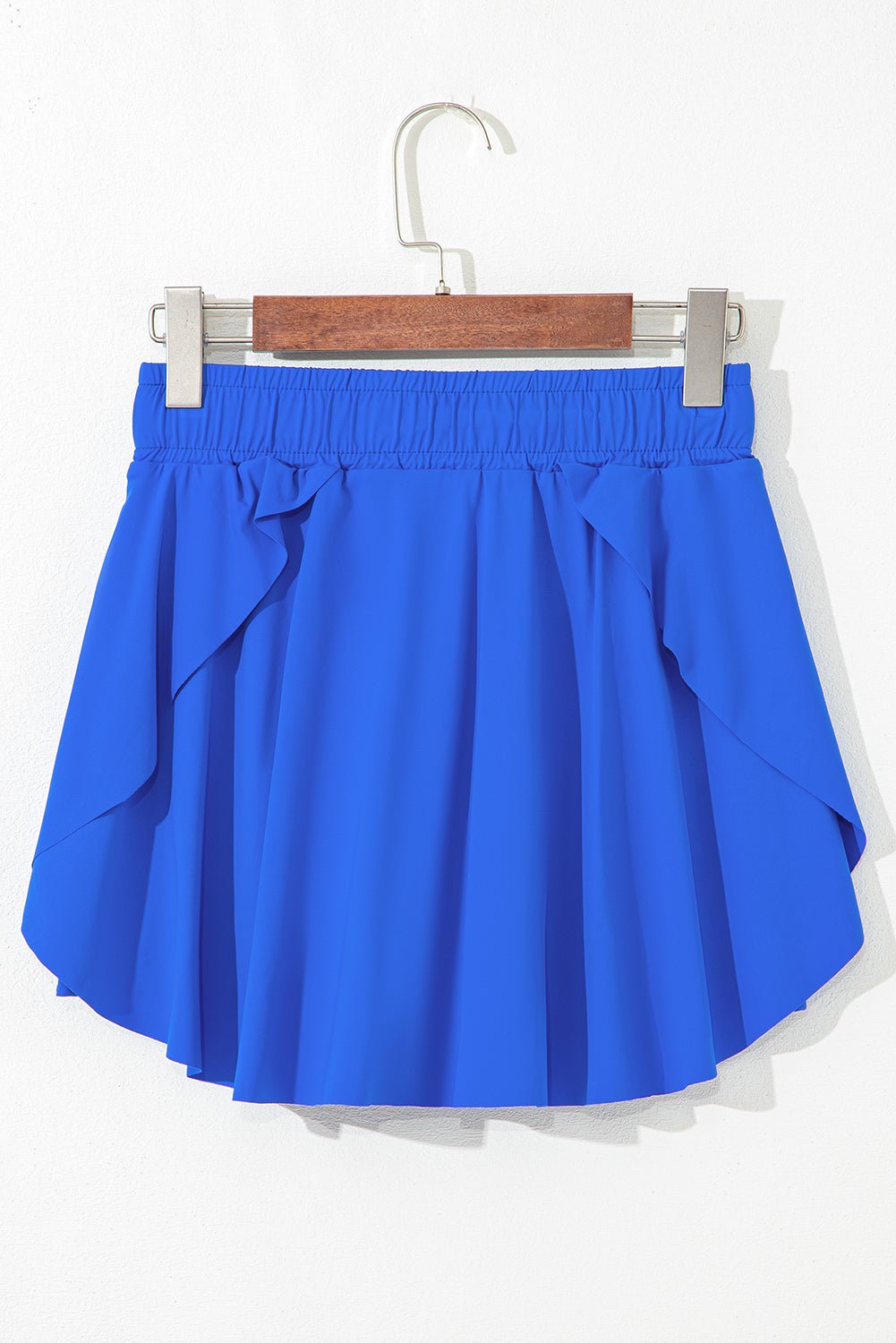 Sky Blue Drawstring Elastic Waistband Lined Tennis Skorts - Raelynns&Co