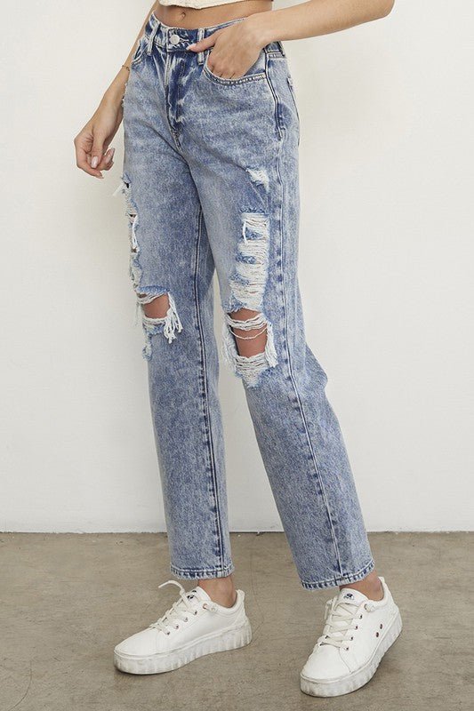 SLIM BOYFRIEND JEANS - RaeLynns Boutique