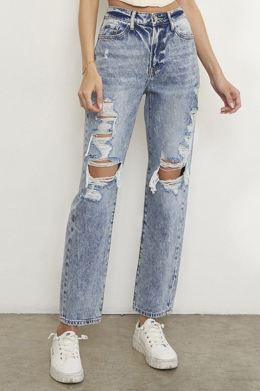 SLIM BOYFRIEND JEANS - RaeLynns Boutique