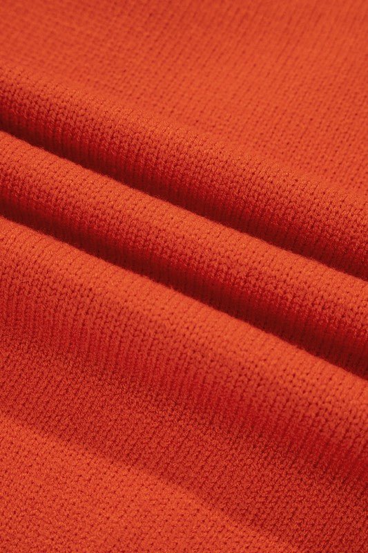 Solid Collared V - Neck Ribbed Edge Sweater - RaeLynns Boutique